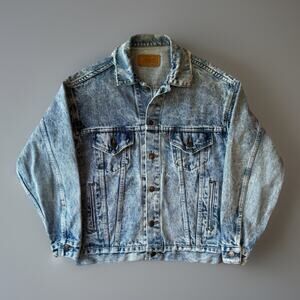 Vintage Levis Denim Jacket Small Blue Acid Wash Trucker Made USA 80s Workwear